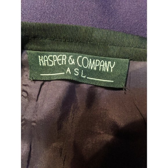 Kasper & Co ASL Skirt Size 14 Purple Wool Straight Lined Slit Career Women - Picture 6 of 8
